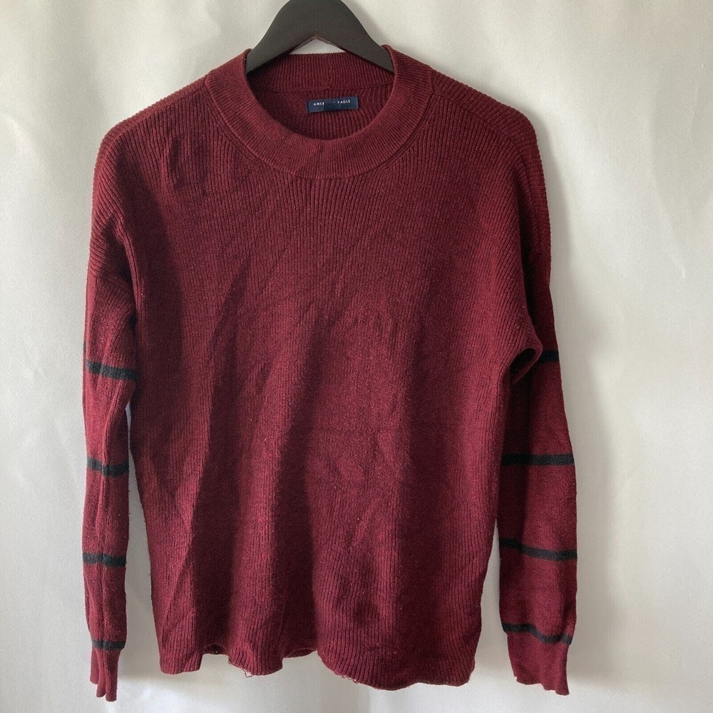 American Eagle Women's Maroon Plum Long Sleeve Jegging Fit Sweater Size XS